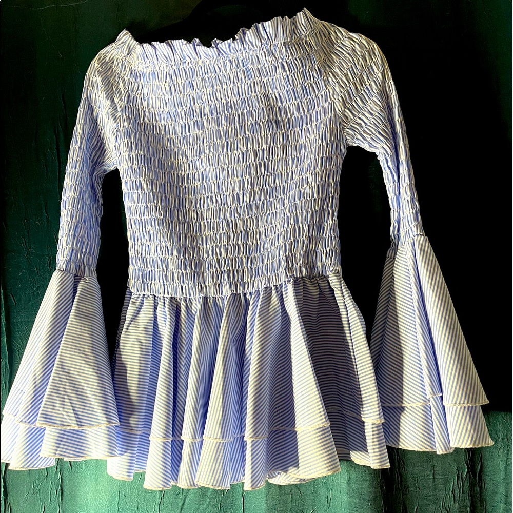 Seersucker off the shoulder top